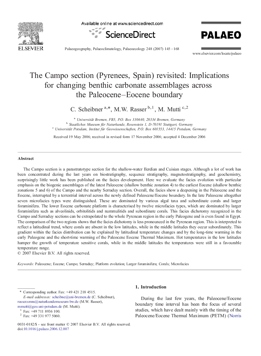 The Campo section (Pyrenees, Spain) revisited: Implications for changing benthic carbonate assemblages across the Paleocene–Eocene boundary