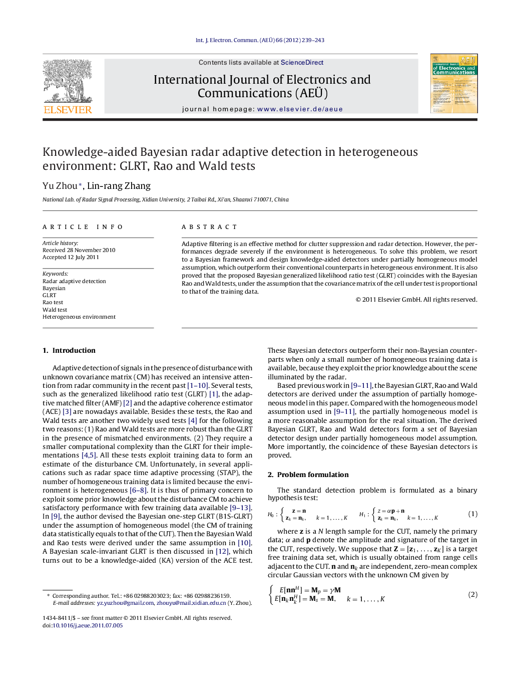 Knowledge-aided Bayesian radar adaptive detection in heterogeneous environment: GLRT, Rao and Wald tests