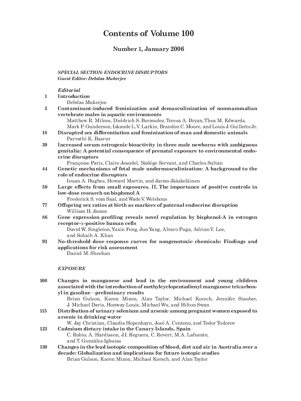 Volume Contents
