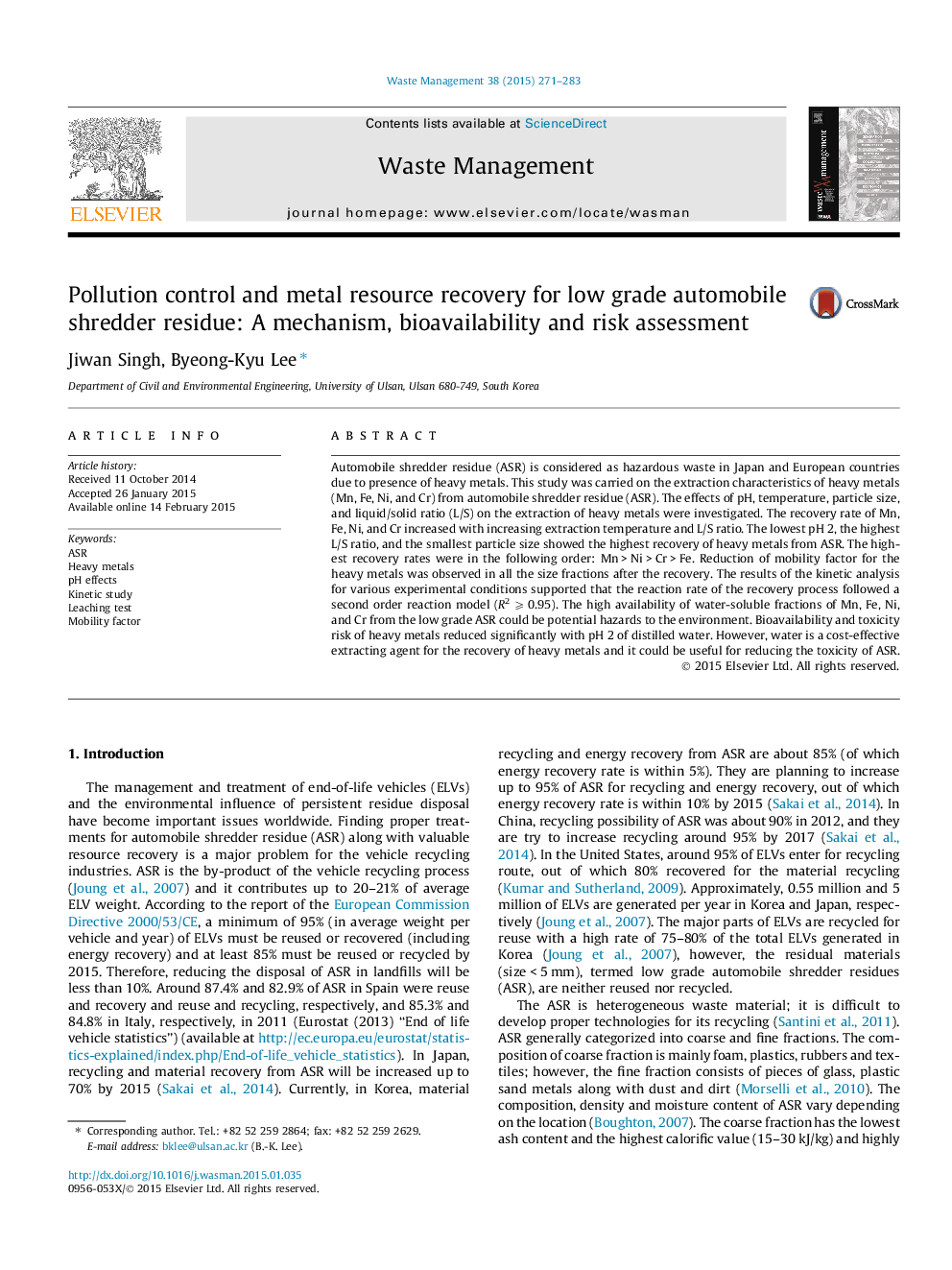 Pollution control and metal resource recovery for low grade automobile shredder residue: A mechanism, bioavailability and risk assessment