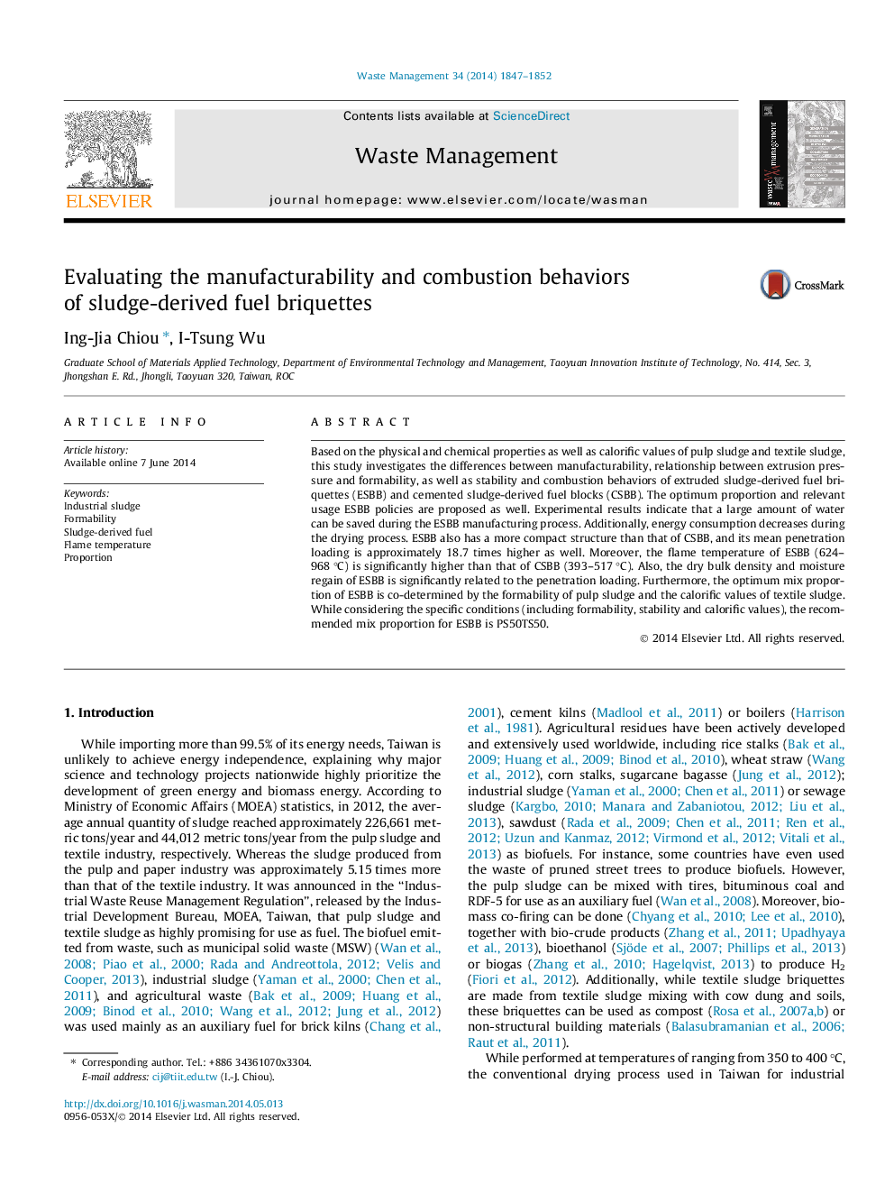 Evaluating the manufacturability and combustion behaviors of sludge-derived fuel briquettes