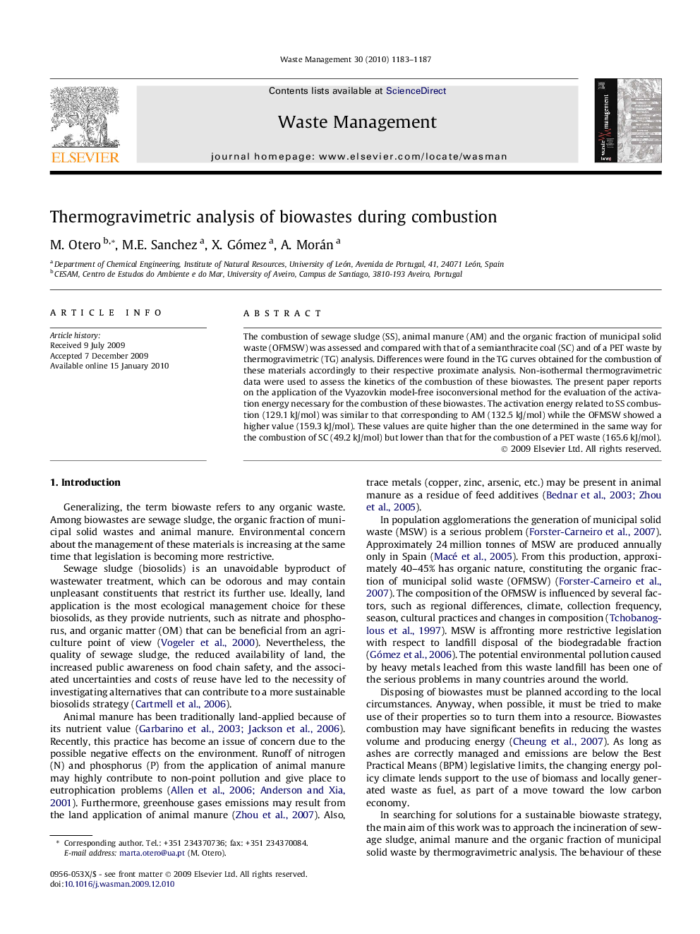 عکس صفحه اول مقاله: Thermogravimetric analysis of biowastes during combustion Thermogravimetric analysis of biowastes during combustion