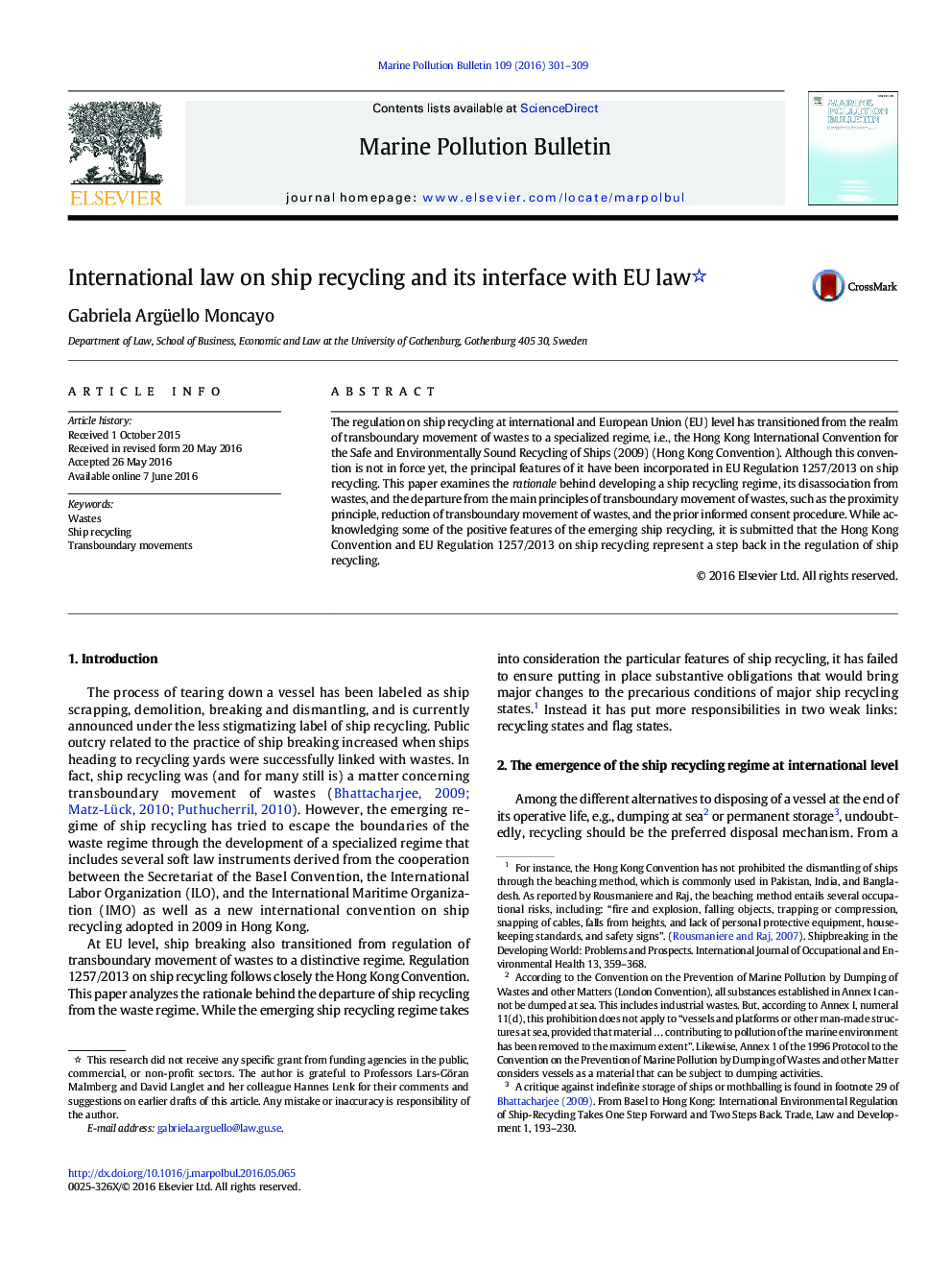 International law on ship recycling and its interface with EU law 