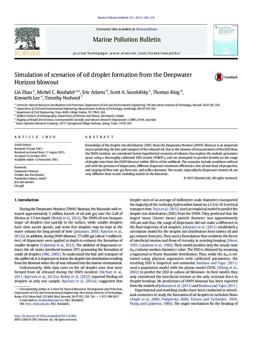 Simulation of scenarios of oil droplet formation from the Deepwater Horizon blowout