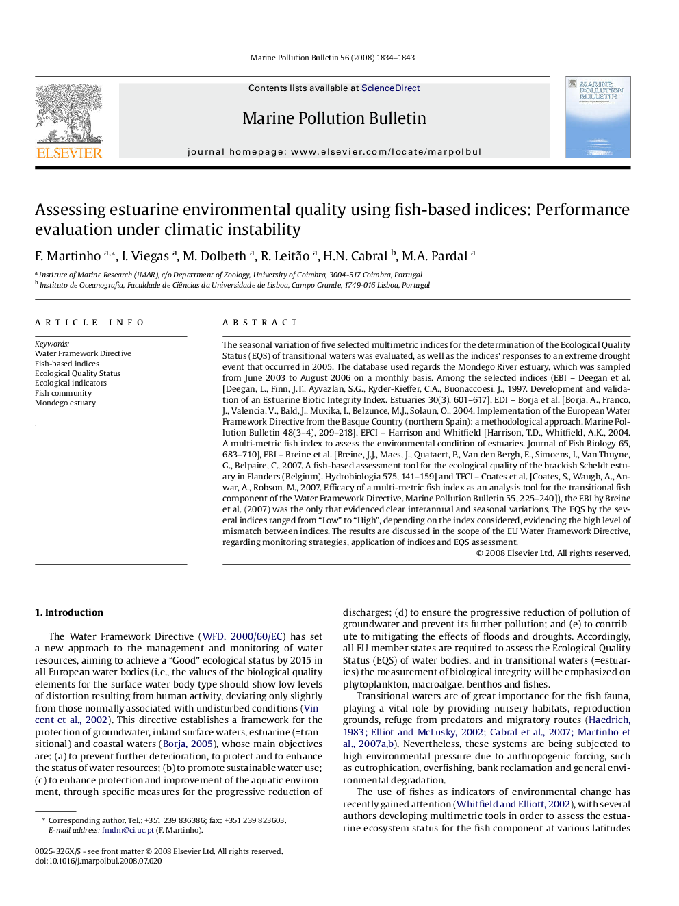 Assessing estuarine environmental quality using fish-based indices: Performance evaluation under climatic instability