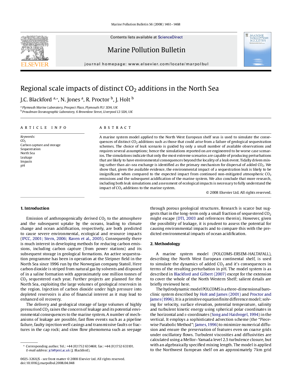 Regional scale impacts of distinct CO2 additions in the North Sea