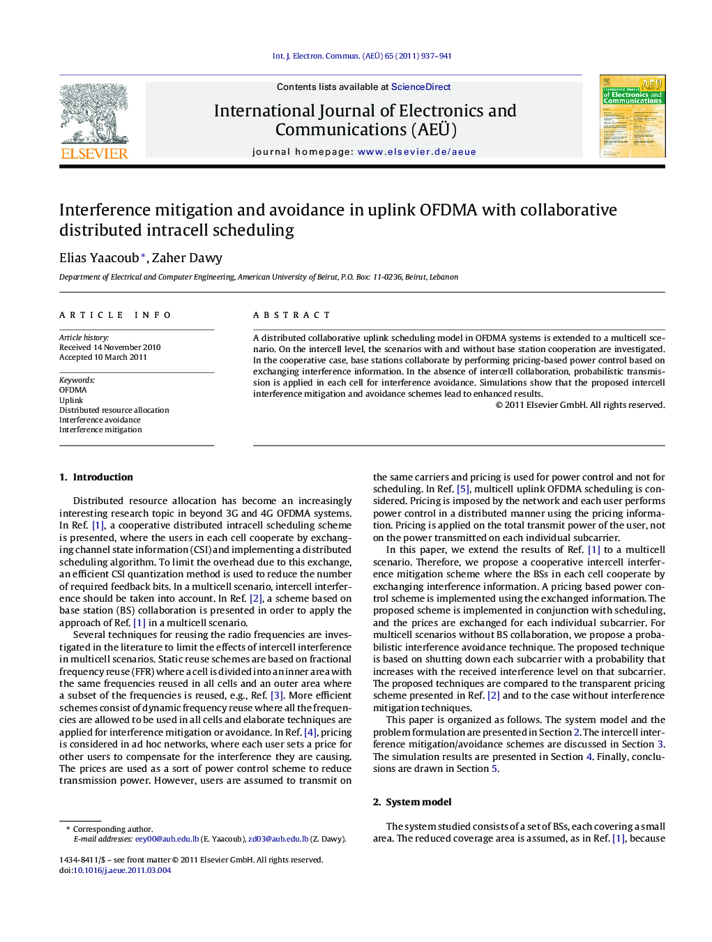 Interference mitigation and avoidance in uplink OFDMA with collaborative distributed intracell scheduling