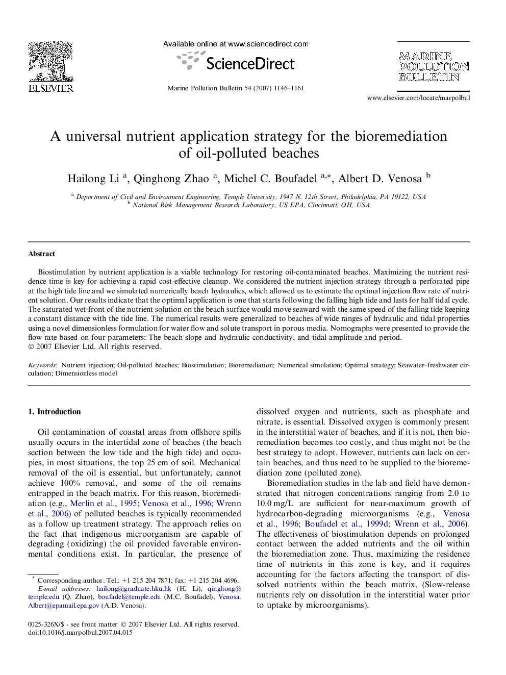 A universal nutrient application strategy for the bioremediation of oil-polluted beaches