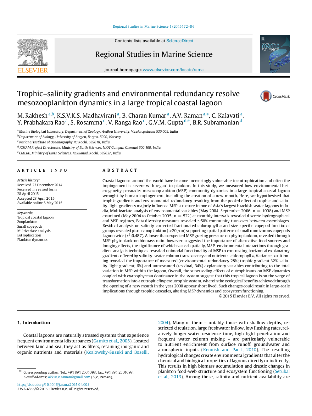 Trophic–salinity gradients and environmental redundancy resolve mesozooplankton dynamics in a large tropical coastal lagoon