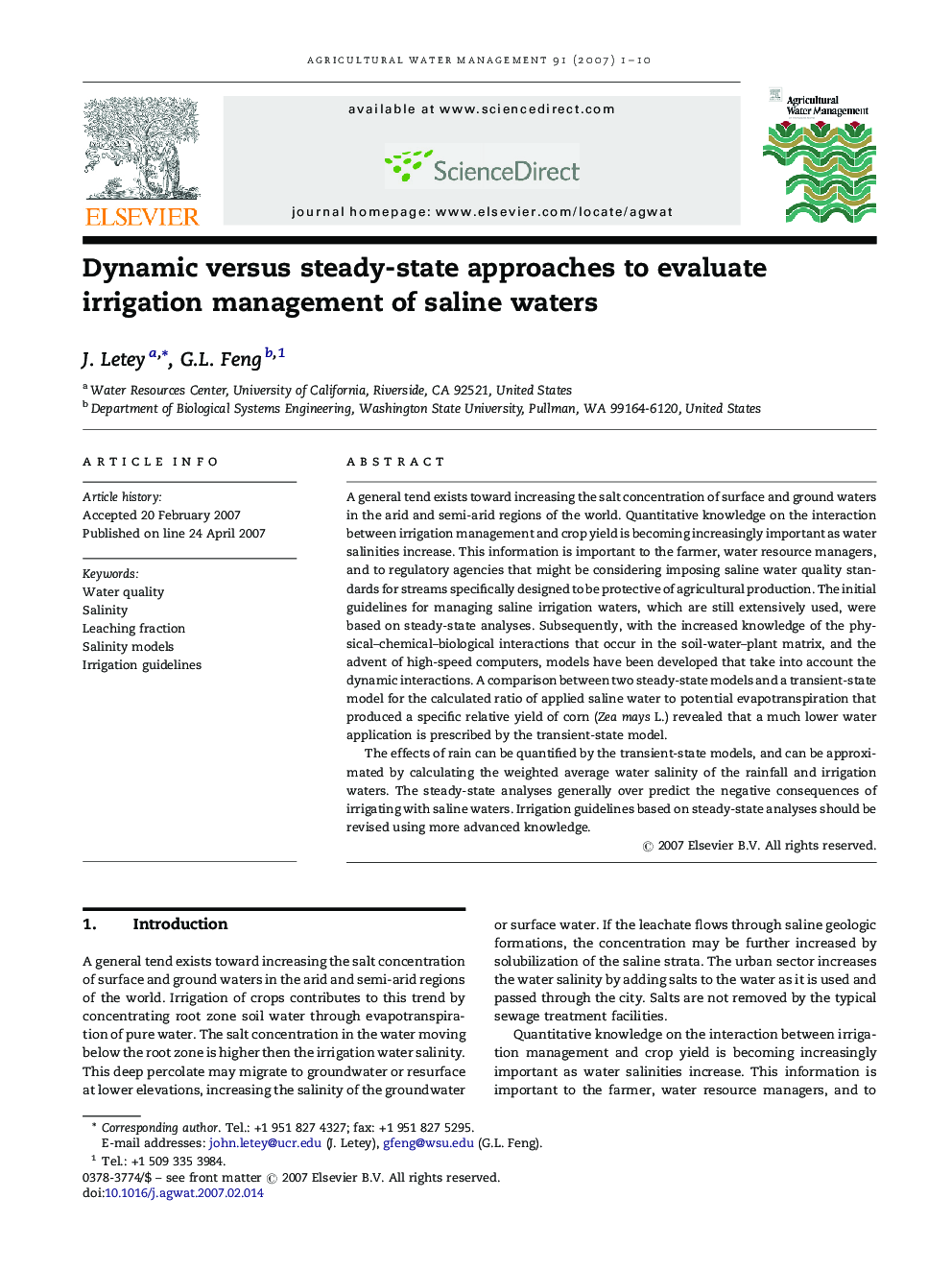 Dynamic versus steady-state approaches to evaluate irrigation management of saline waters
