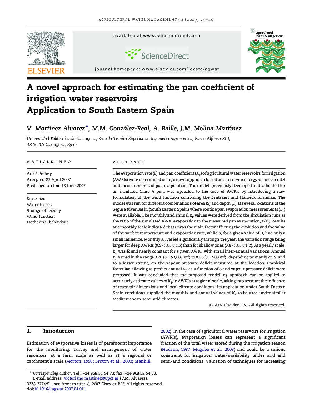 A novel approach for estimating the pan coefficient of irrigation water reservoirs