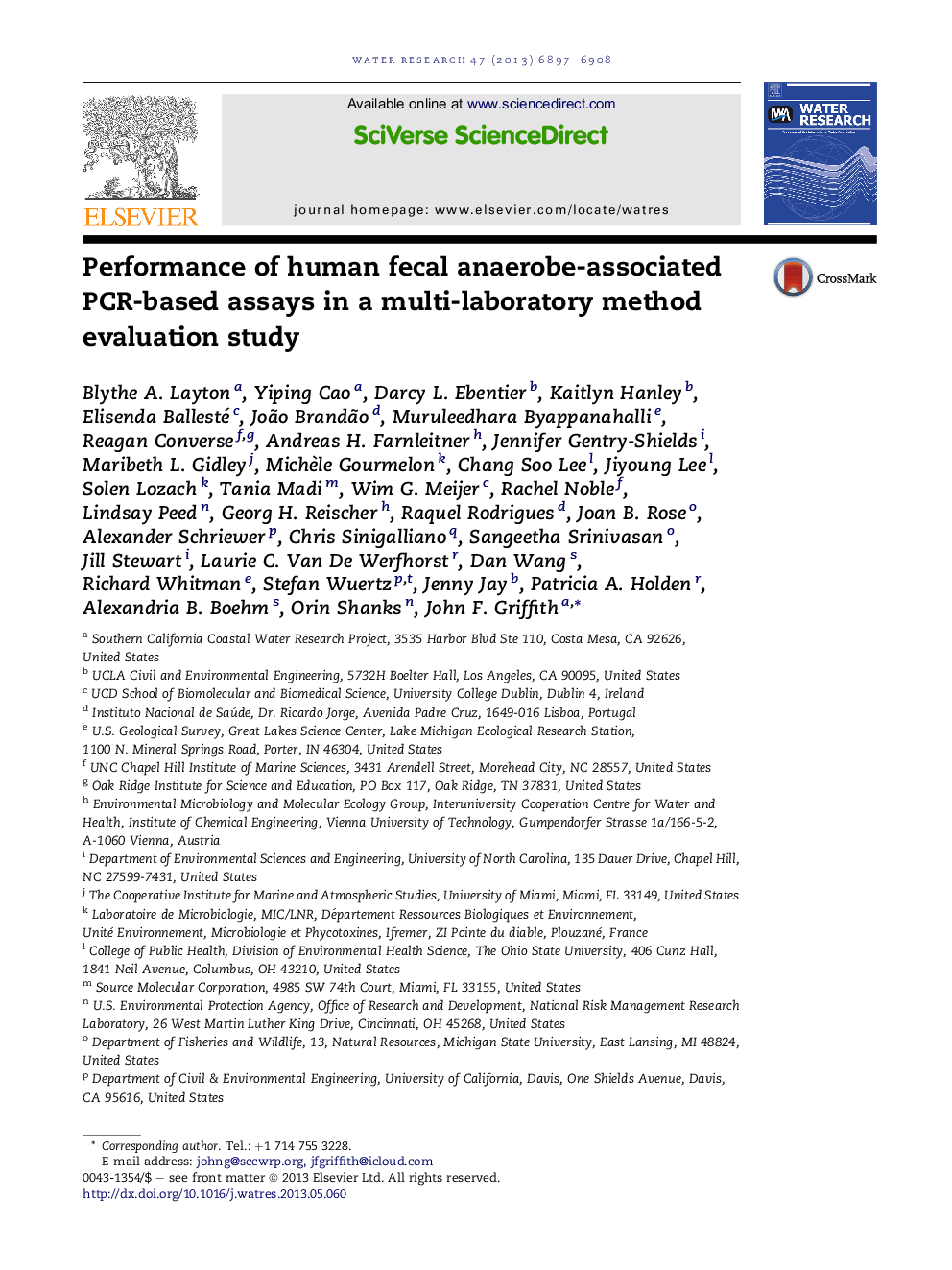 Performance of human fecal anaerobe-associated PCR-based assays in a multi-laboratory method evaluation study