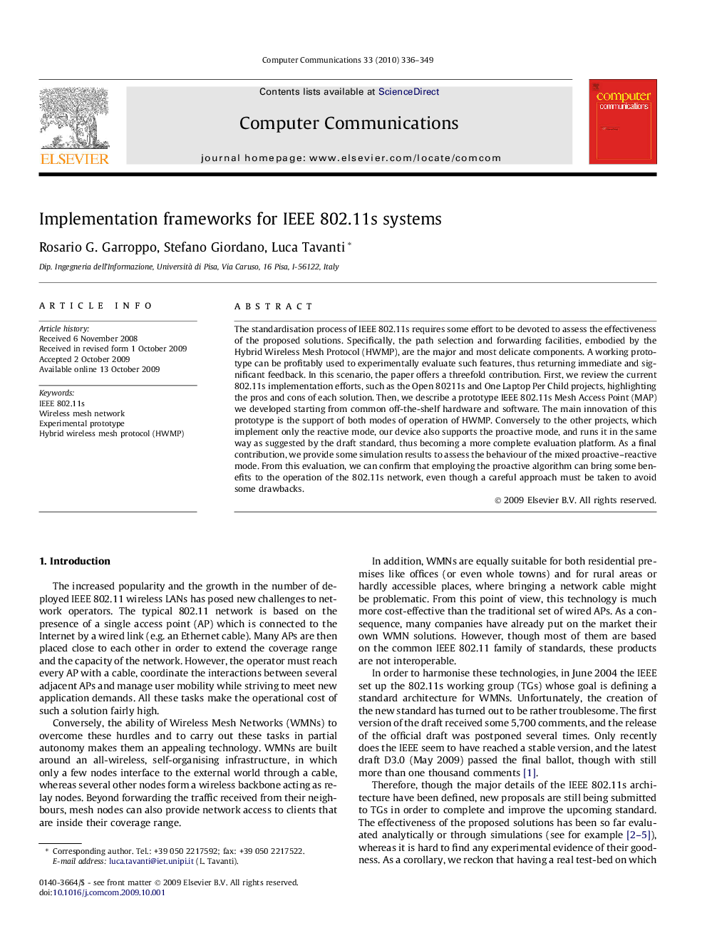 Implementation frameworks for IEEE 802.11s systems