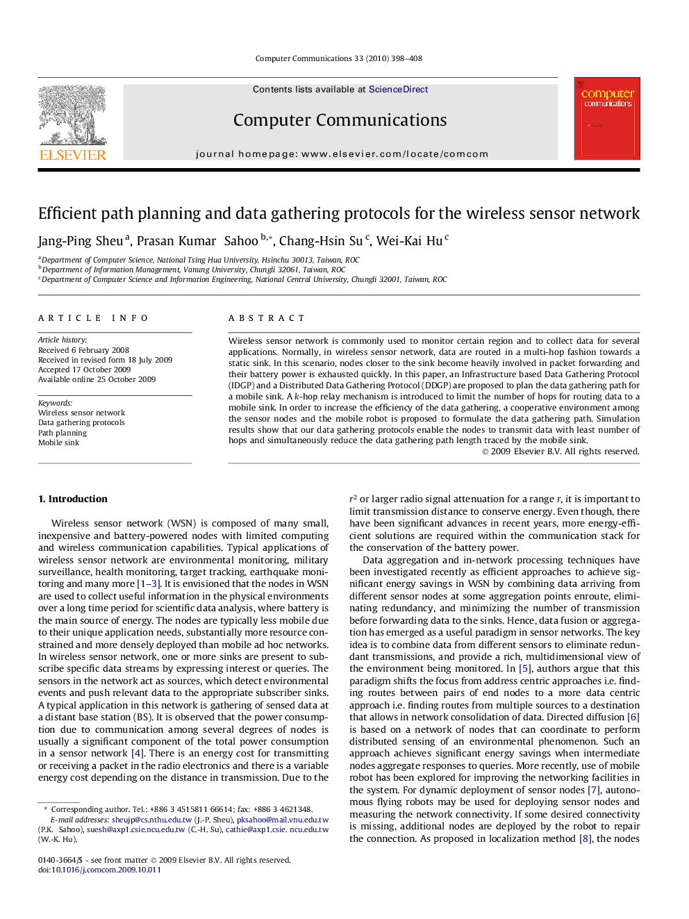 Efficient path planning and data gathering protocols for the wireless sensor network