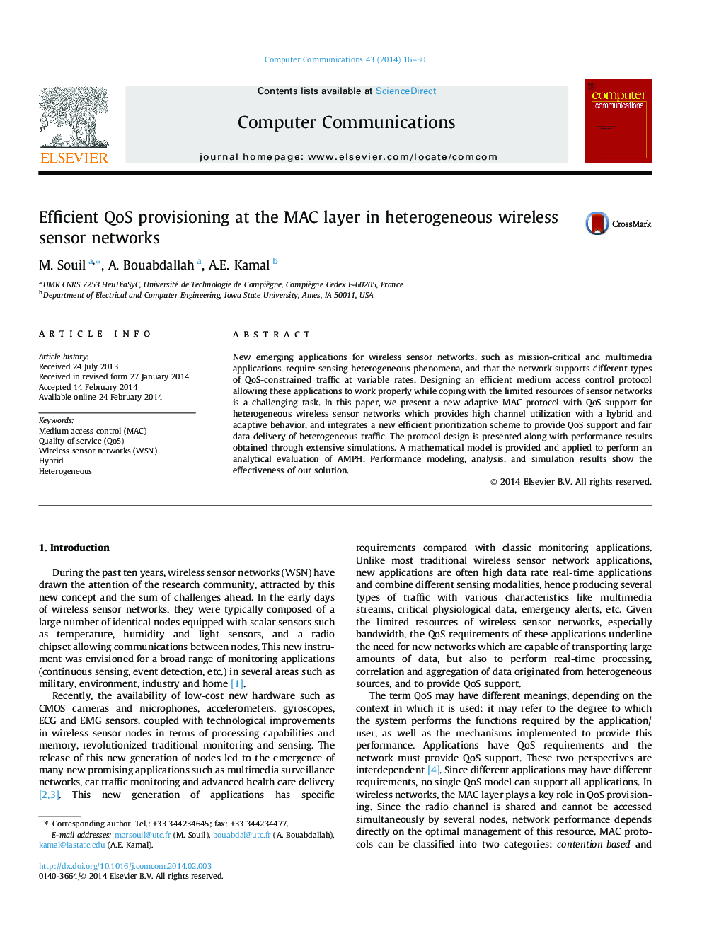 Efficient QoS provisioning at the MAC layer in heterogeneous wireless sensor networks