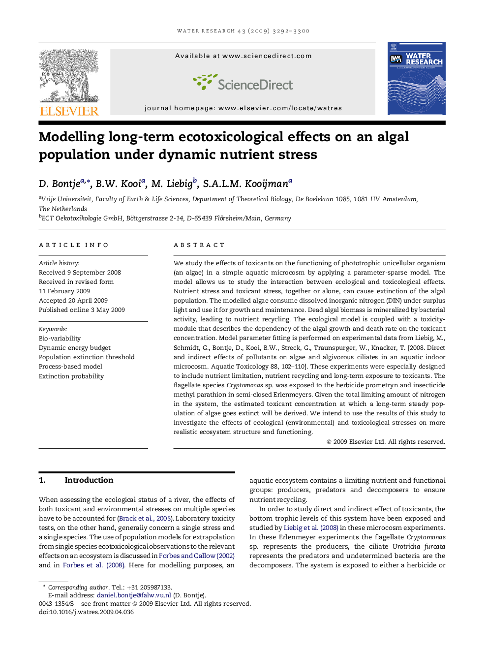 Modelling long-term ecotoxicological effects on an algal population under dynamic nutrient stress