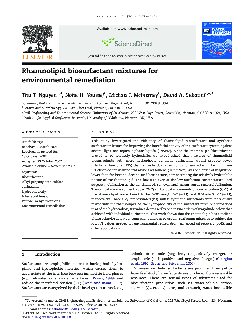 Rhamnolipid biosurfactant mixtures for environmental remediation