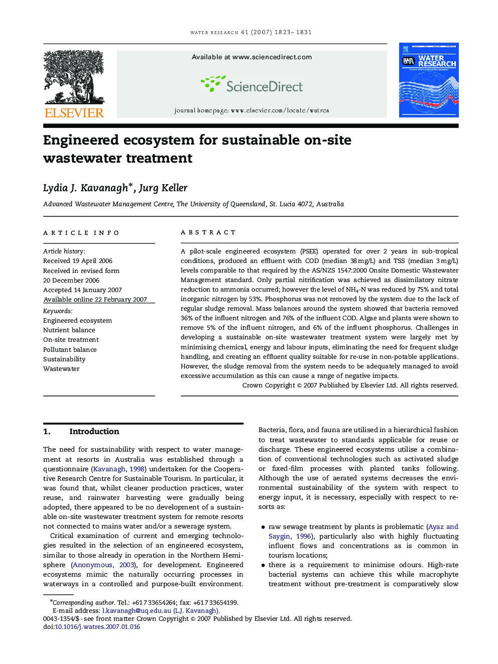 Engineered ecosystem for sustainable on-site wastewater treatment