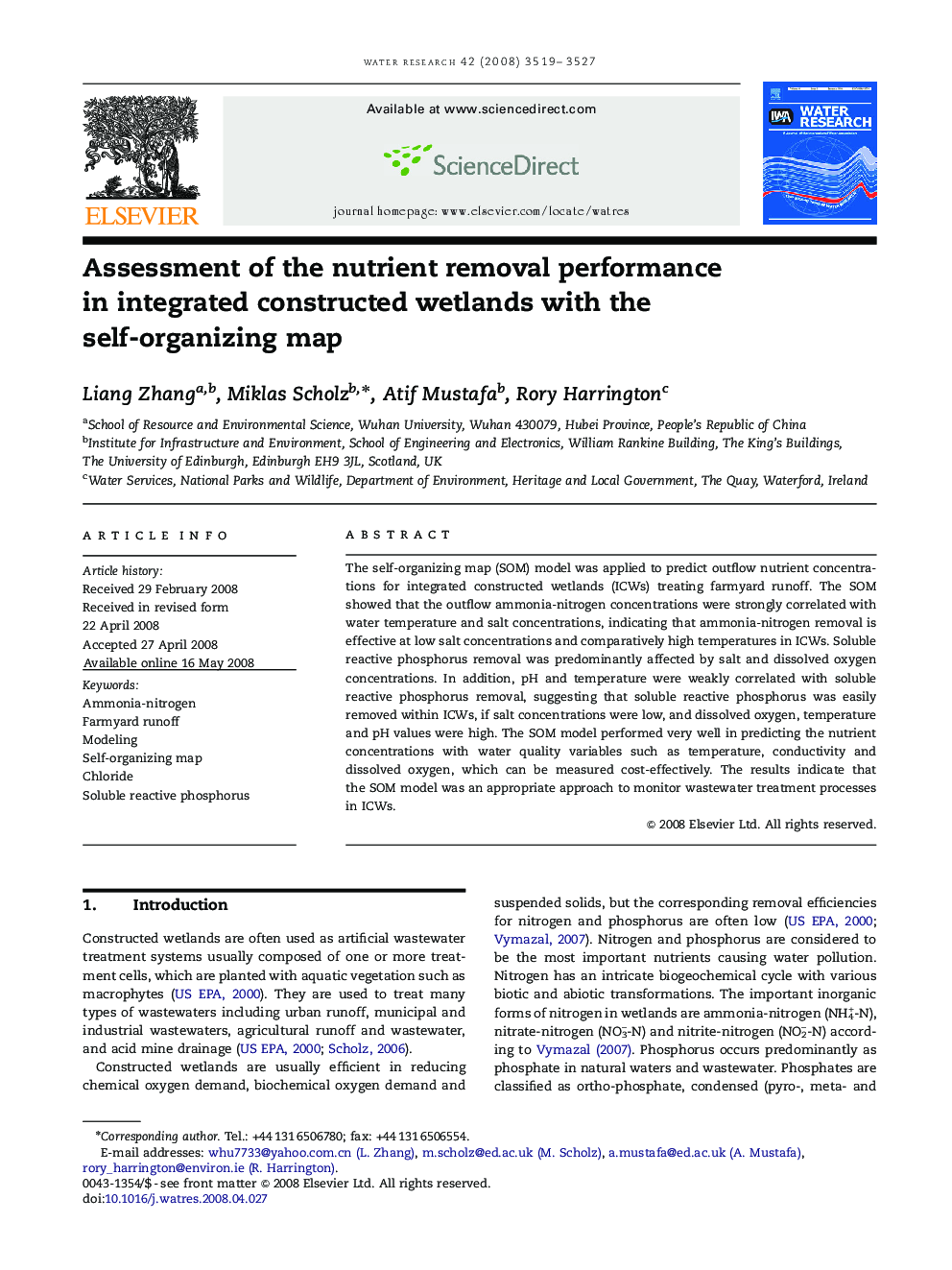 Assessment of the nutrient removal performance in integrated constructed wetlands with the self-organizing map