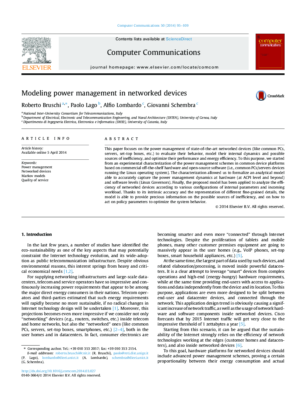 Modeling power management in networked devices