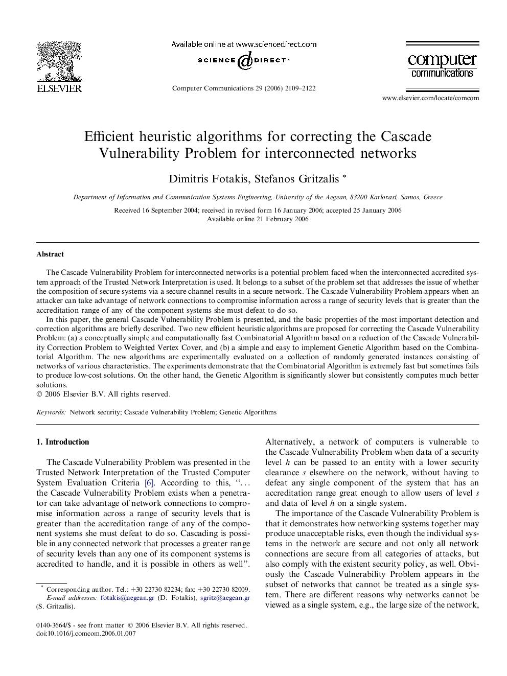 Efficient heuristic algorithms for correcting the Cascade Vulnerability Problem for interconnected networks