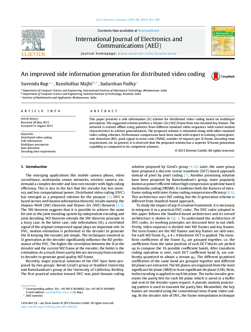 An improved side information generation for distributed video coding