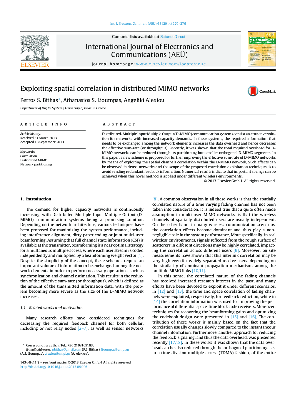 Exploiting spatial correlation in distributed MIMO networks