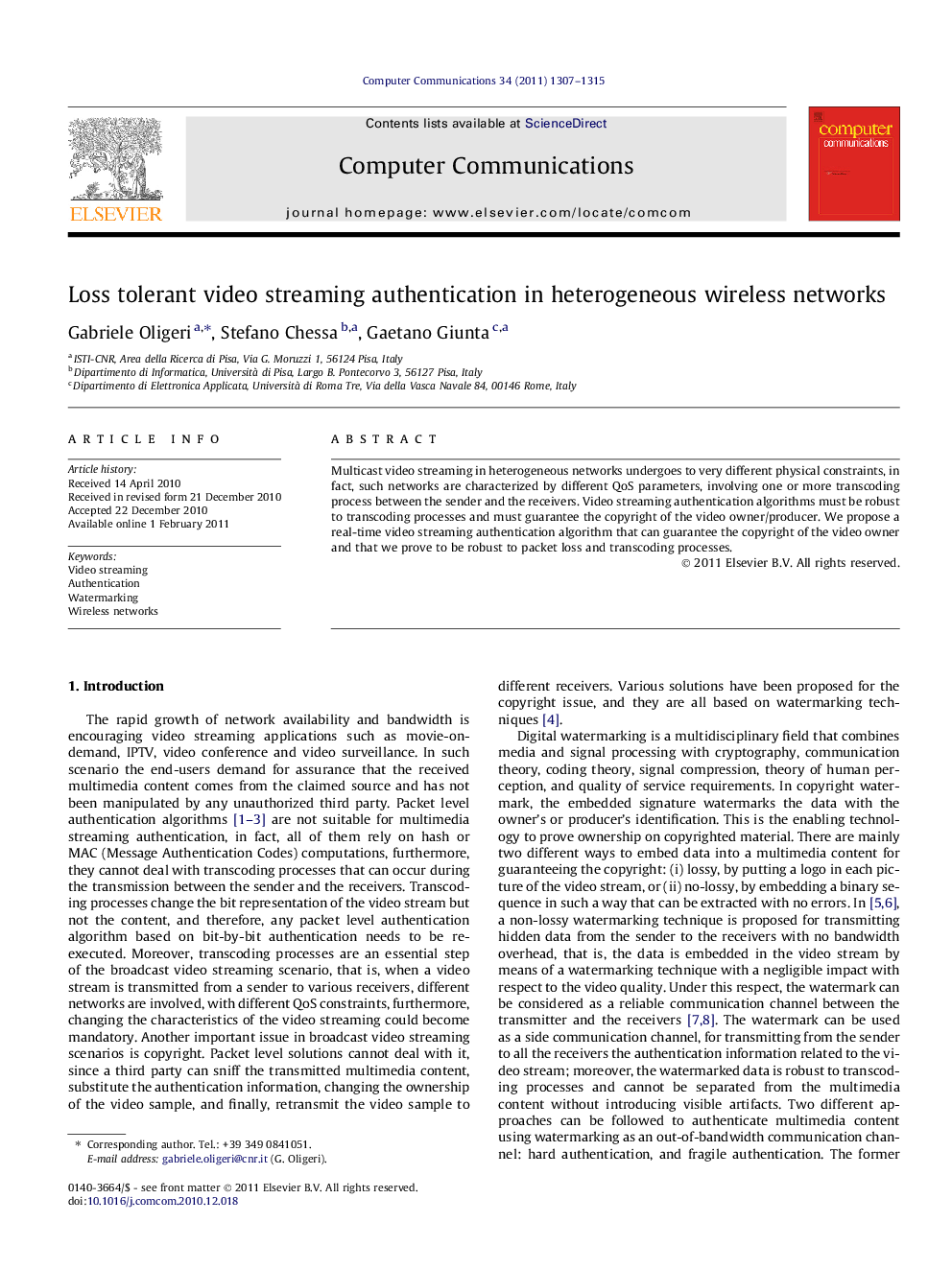 Loss tolerant video streaming authentication in heterogeneous wireless networks