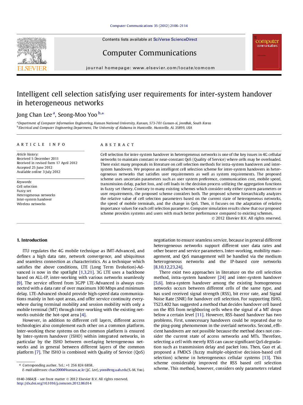 Intelligent cell selection satisfying user requirements for inter-system handover in heterogeneous networks