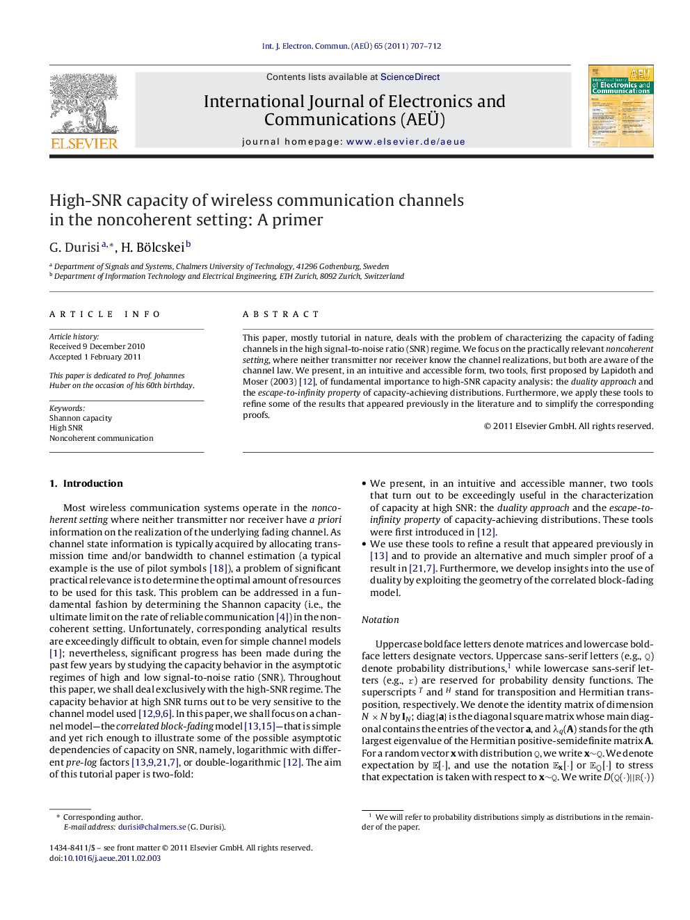 High-SNR capacity of wireless communication channels in the noncoherent setting: A primer