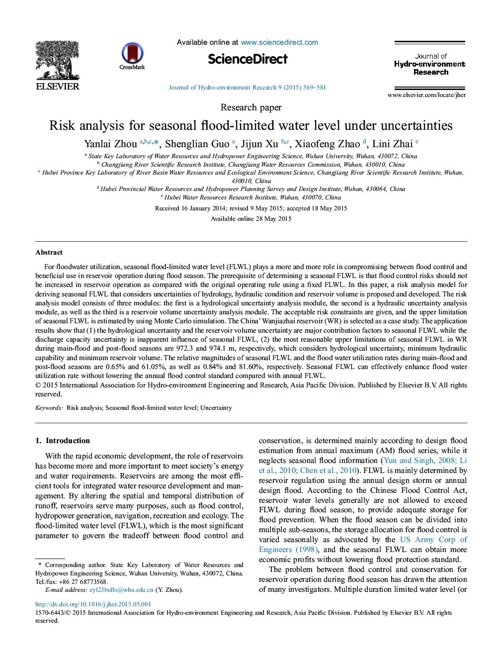 Risk analysis for seasonal flood-limited water level under uncertainties