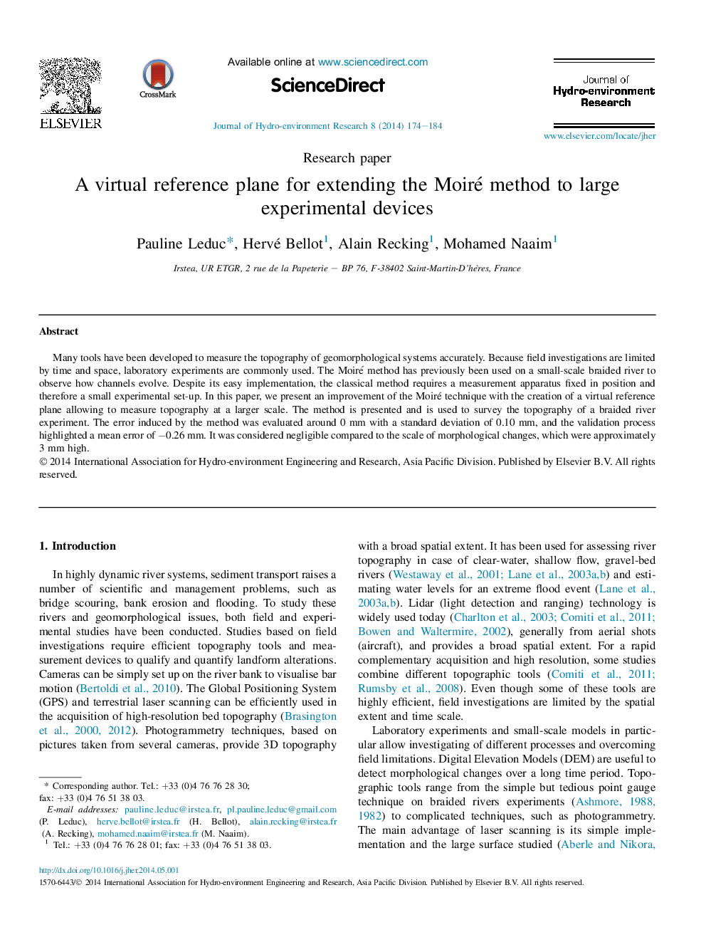 عکس صفحه اول مقاله: A virtual reference plane for extending the Moiré method to large experimental devices A virtual reference plane for extending the Moiré method to large experimental devices