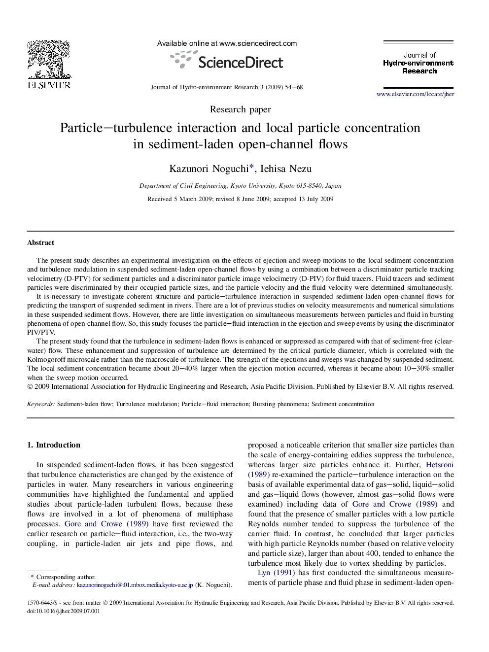 Particle–turbulence interaction and local particle concentration in sediment-laden open-channel flows