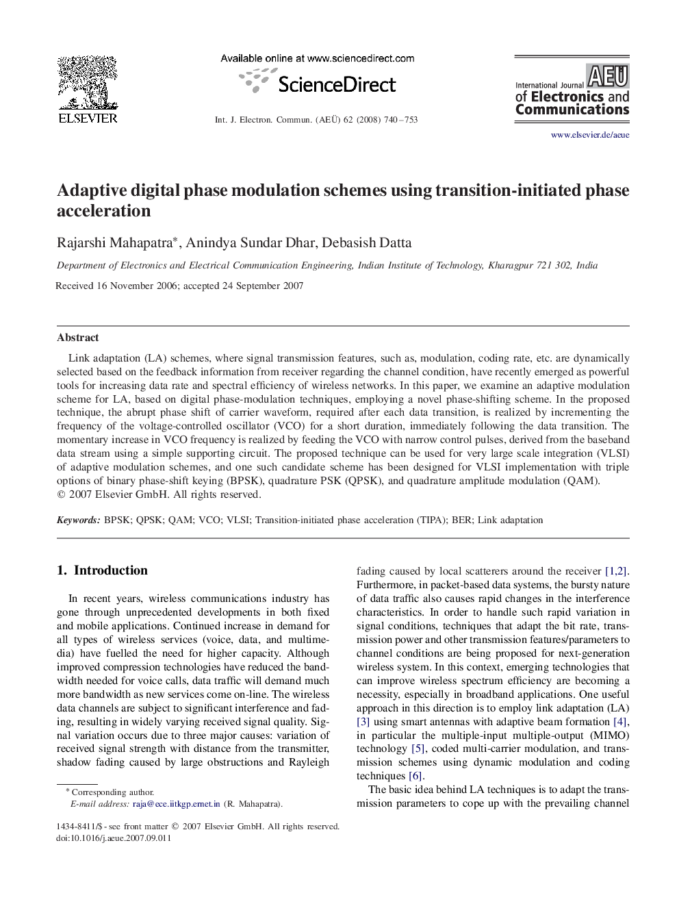 Adaptive digital phase modulation schemes using transition-initiated phase acceleration