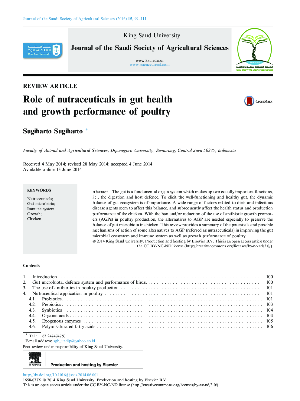 Role of nutraceuticals in gut health and growth performance of poultry 