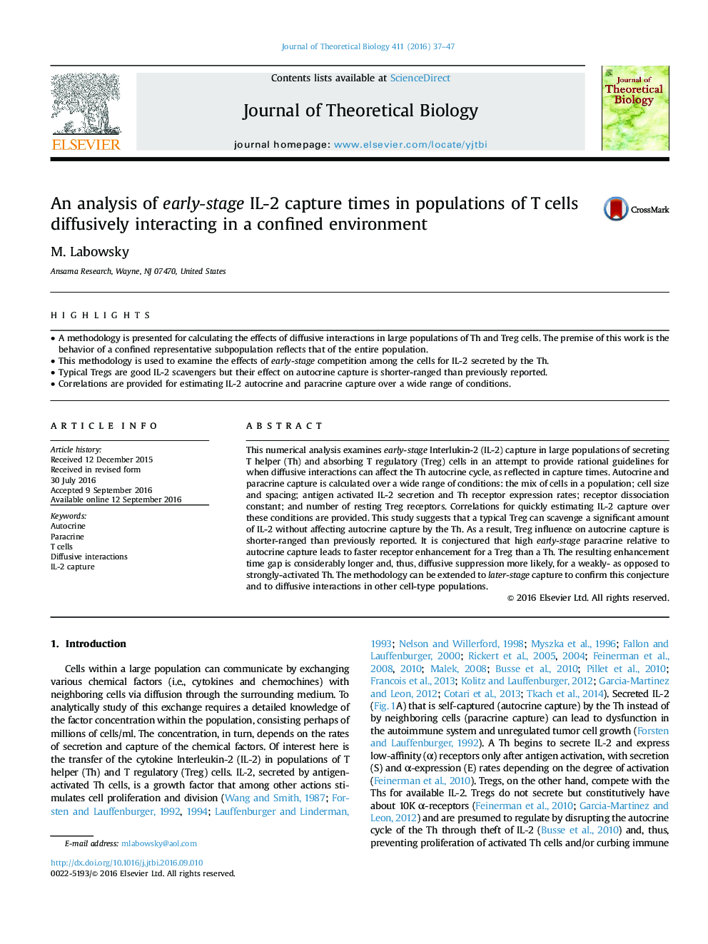 An analysis of early-stage IL-2 capture times in populations of T cells diffusively interacting in a confined environment