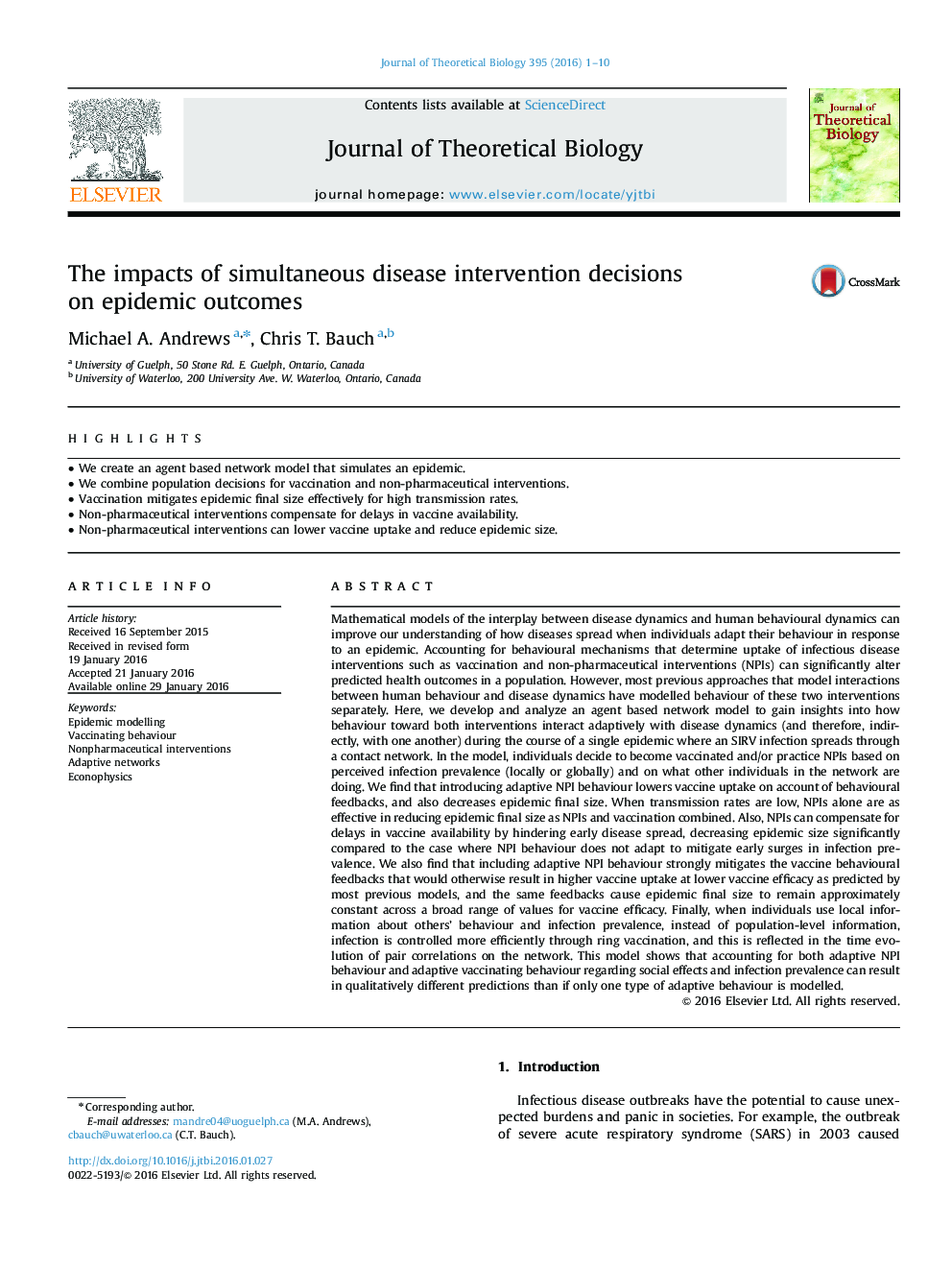 The impacts of simultaneous disease intervention decisions on epidemic outcomes