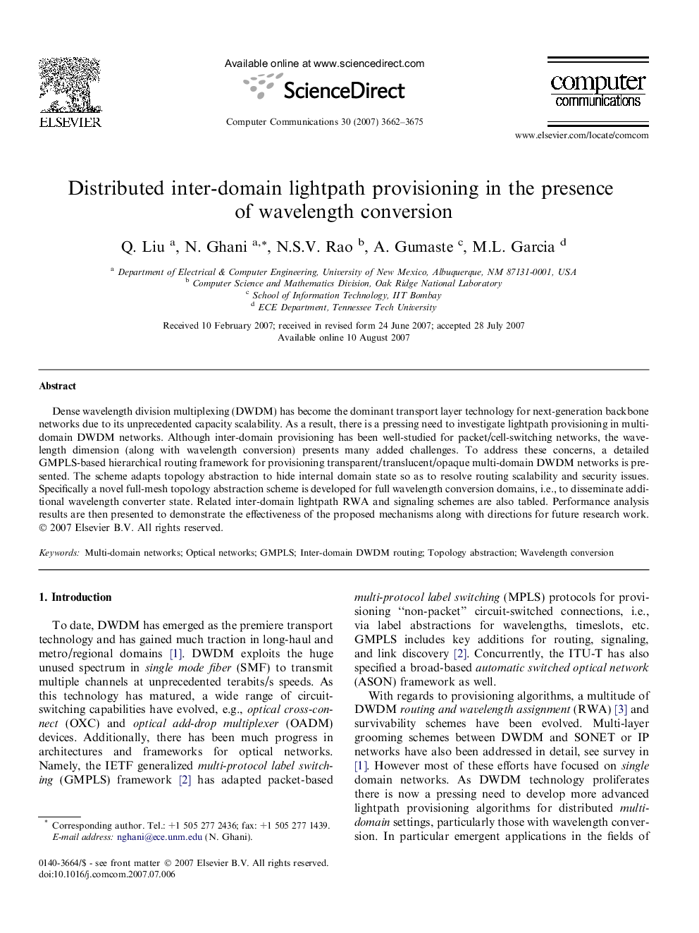 Distributed inter-domain lightpath provisioning in the presence of wavelength conversion