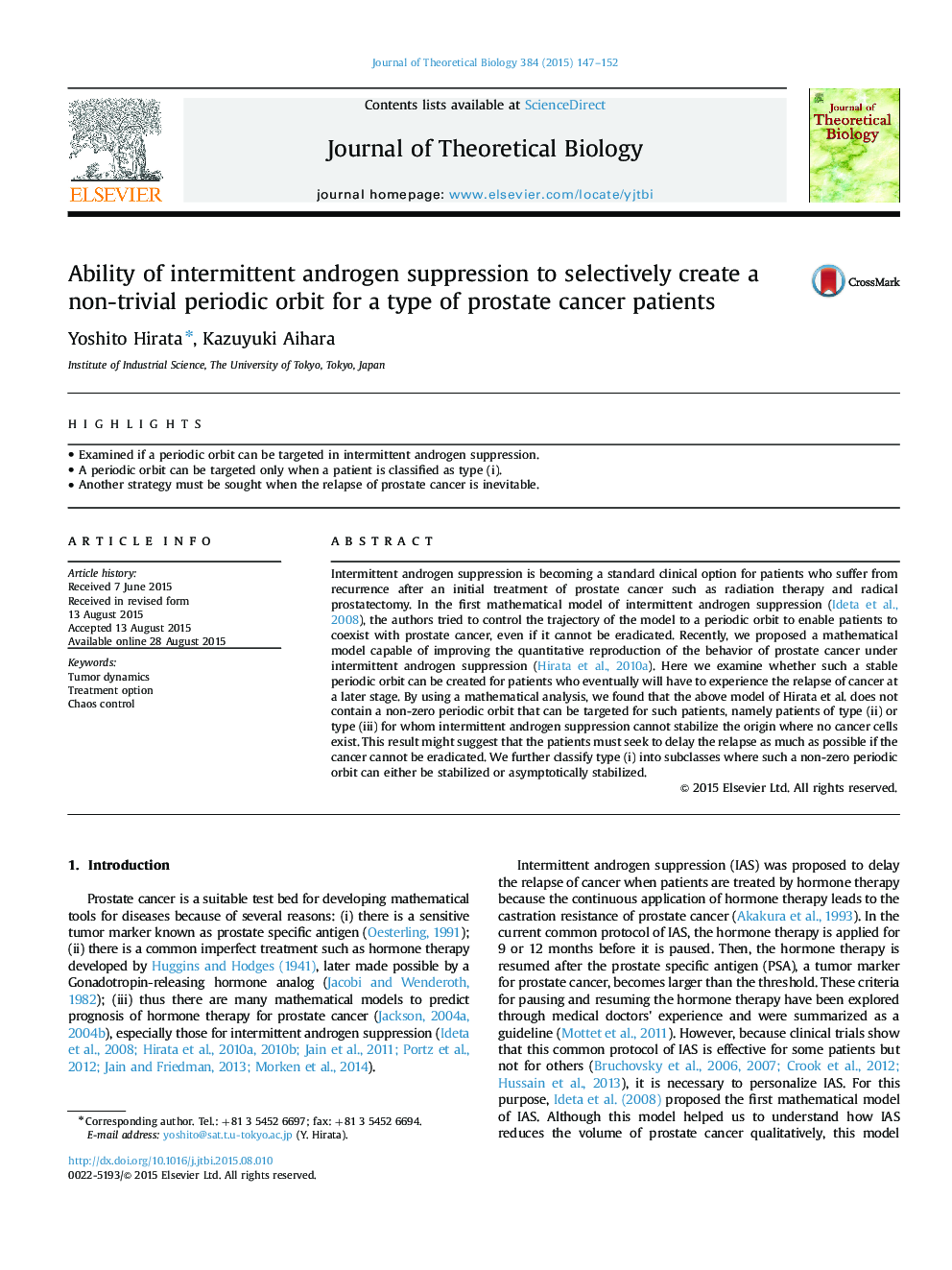 Ability of intermittent androgen suppression to selectively create a non-trivial periodic orbit for a type of prostate cancer patients