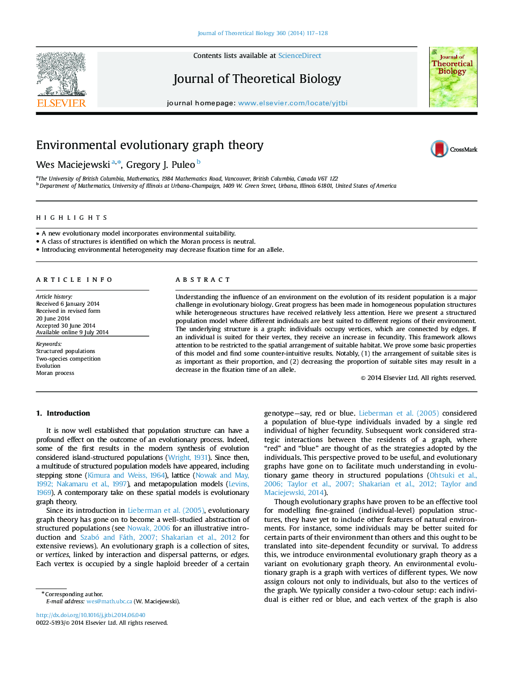 Environmental evolutionary graph theory