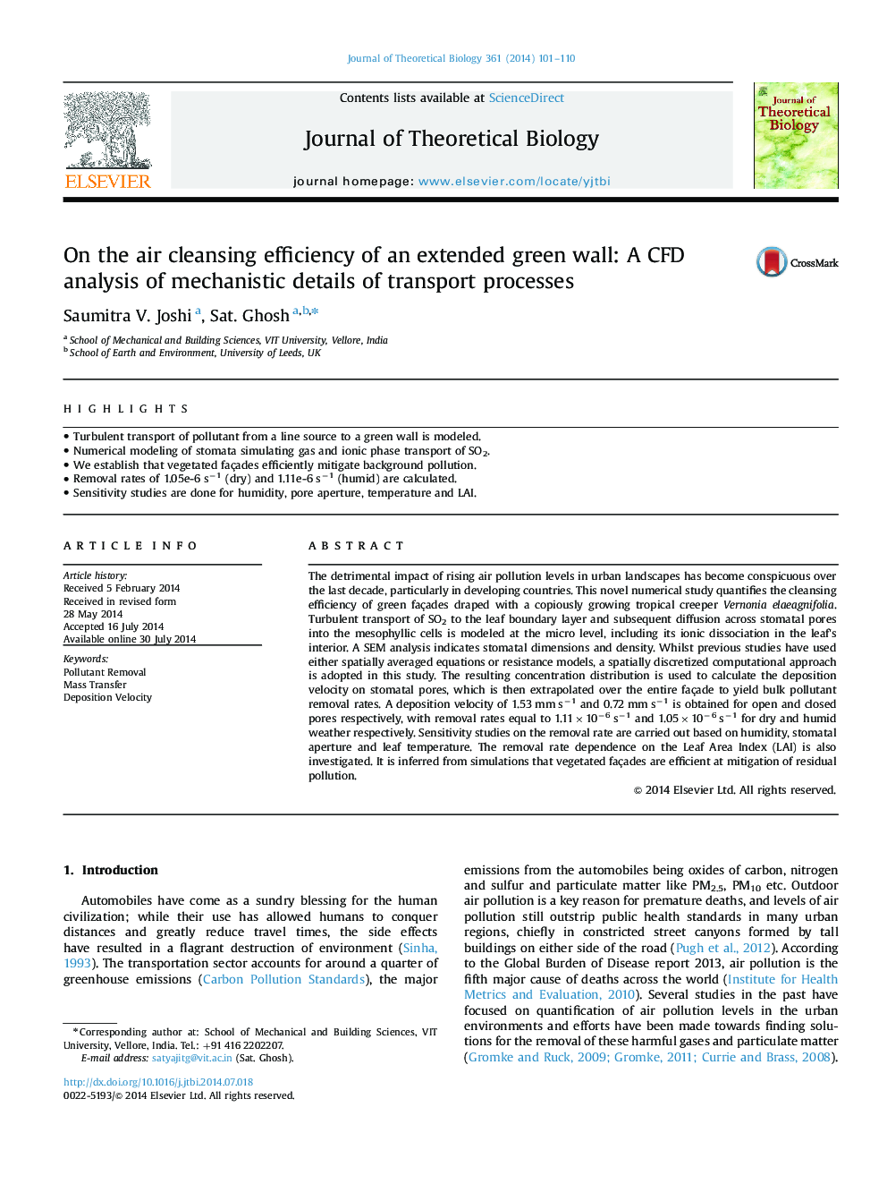 On the air cleansing efficiency of an extended green wall: A CFD analysis of mechanistic details of transport processes