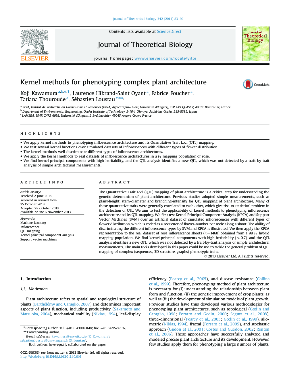 Kernel methods for phenotyping complex plant architecture