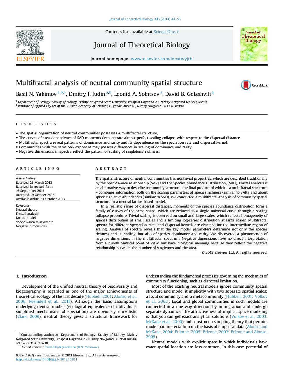 Multifractal analysis of neutral community spatial structure