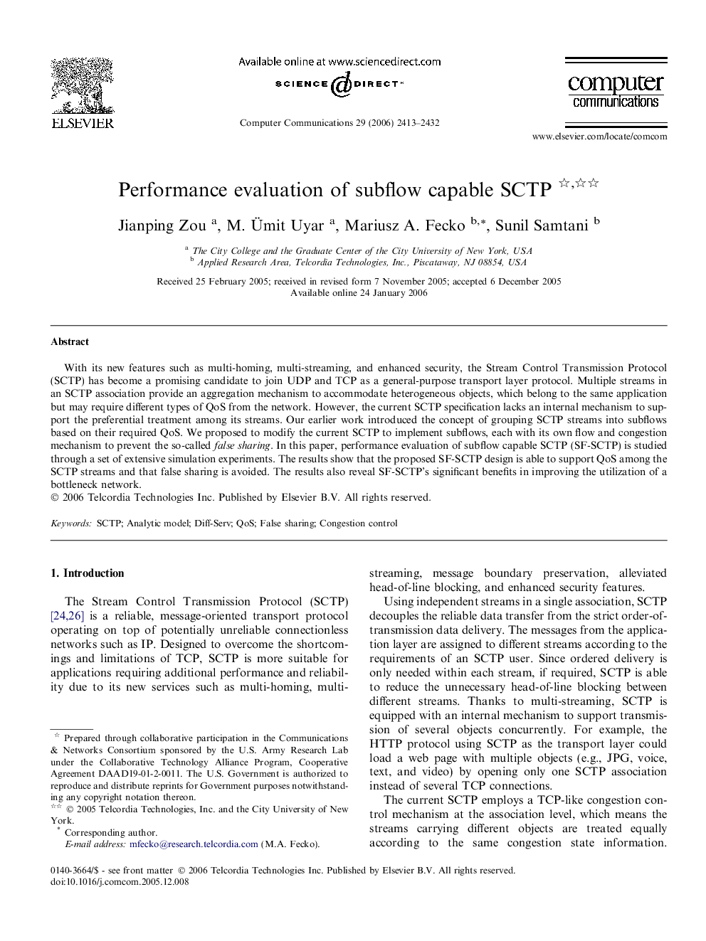 Performance evaluation of subflow capable SCTP 