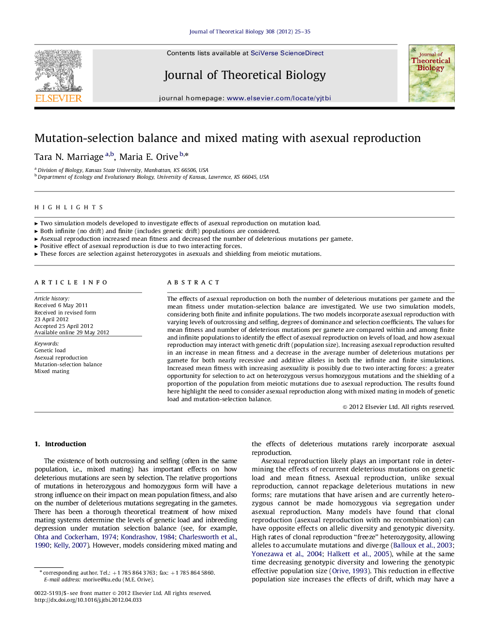 Mutation-selection balance and mixed mating with asexual reproduction