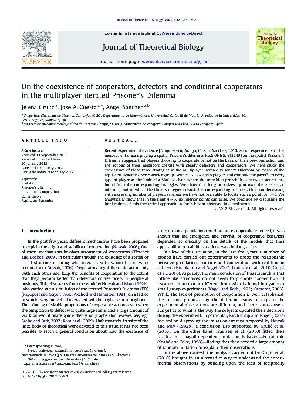 On the coexistence of cooperators, defectors and conditional cooperators in the multiplayer iterated Prisoner's Dilemma