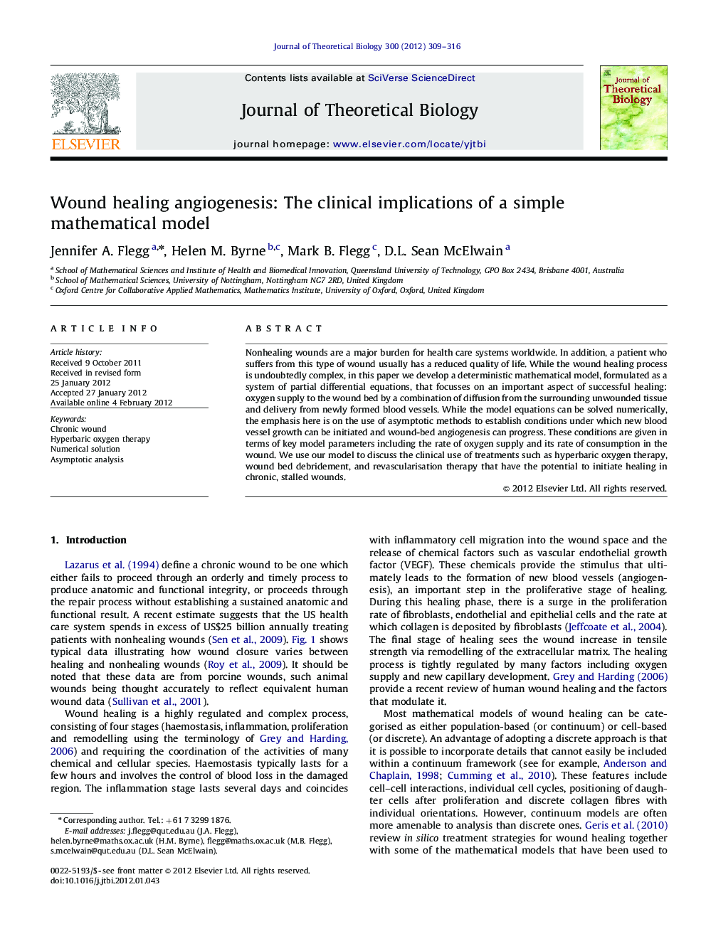 Wound healing angiogenesis: The clinical implications of a simple mathematical model