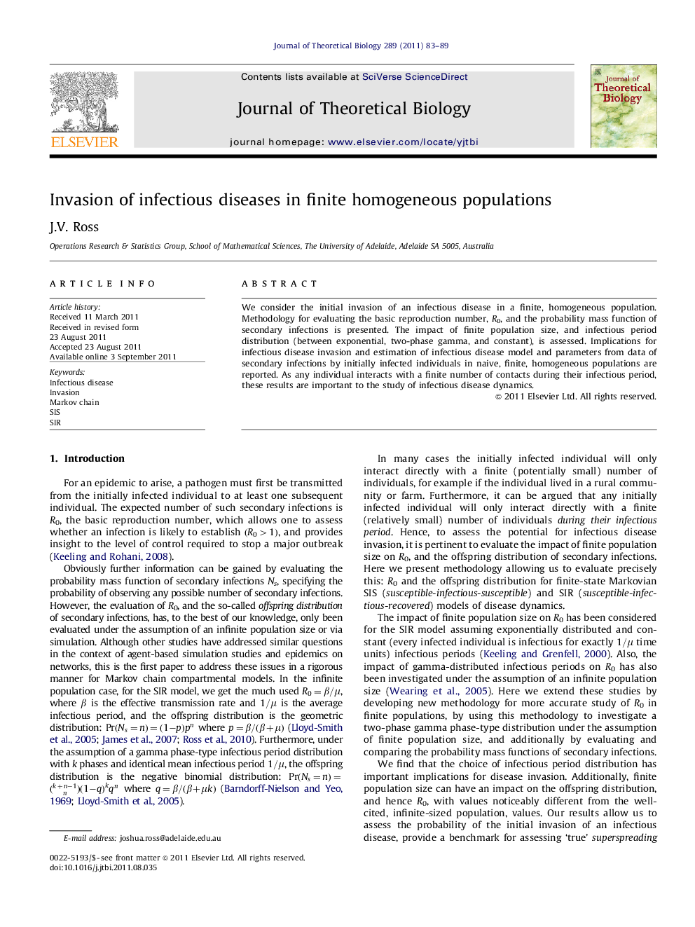 Invasion of infectious diseases in finite homogeneous populations