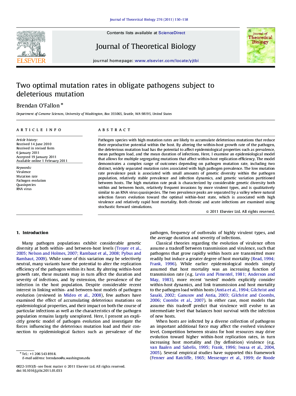 Two optimal mutation rates in obligate pathogens subject to deleterious mutation