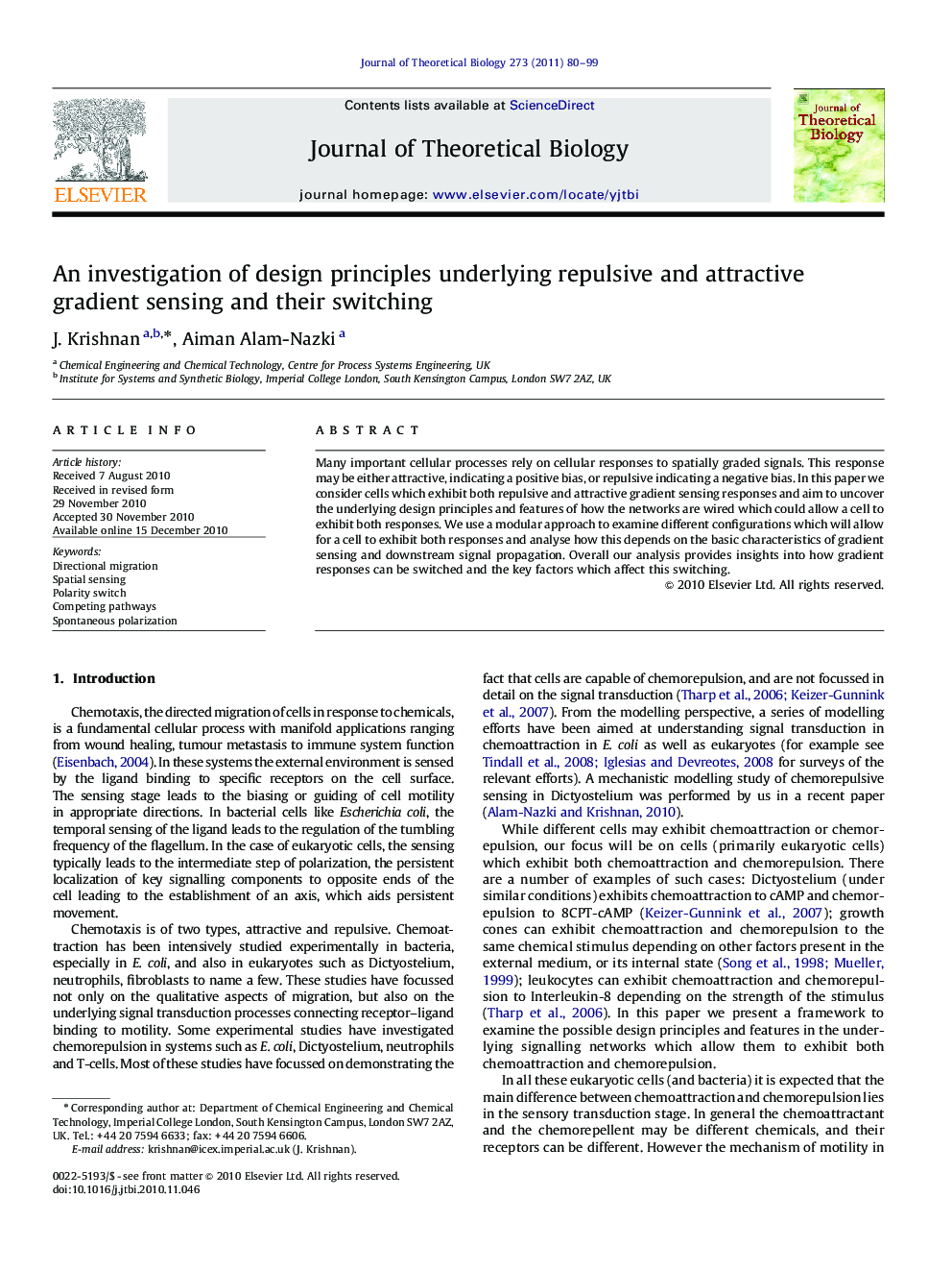 An investigation of design principles underlying repulsive and attractive gradient sensing and their switching